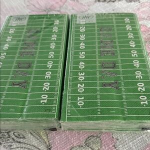 NWT bundle of 2 IHR Green Football Field guest towel napkins